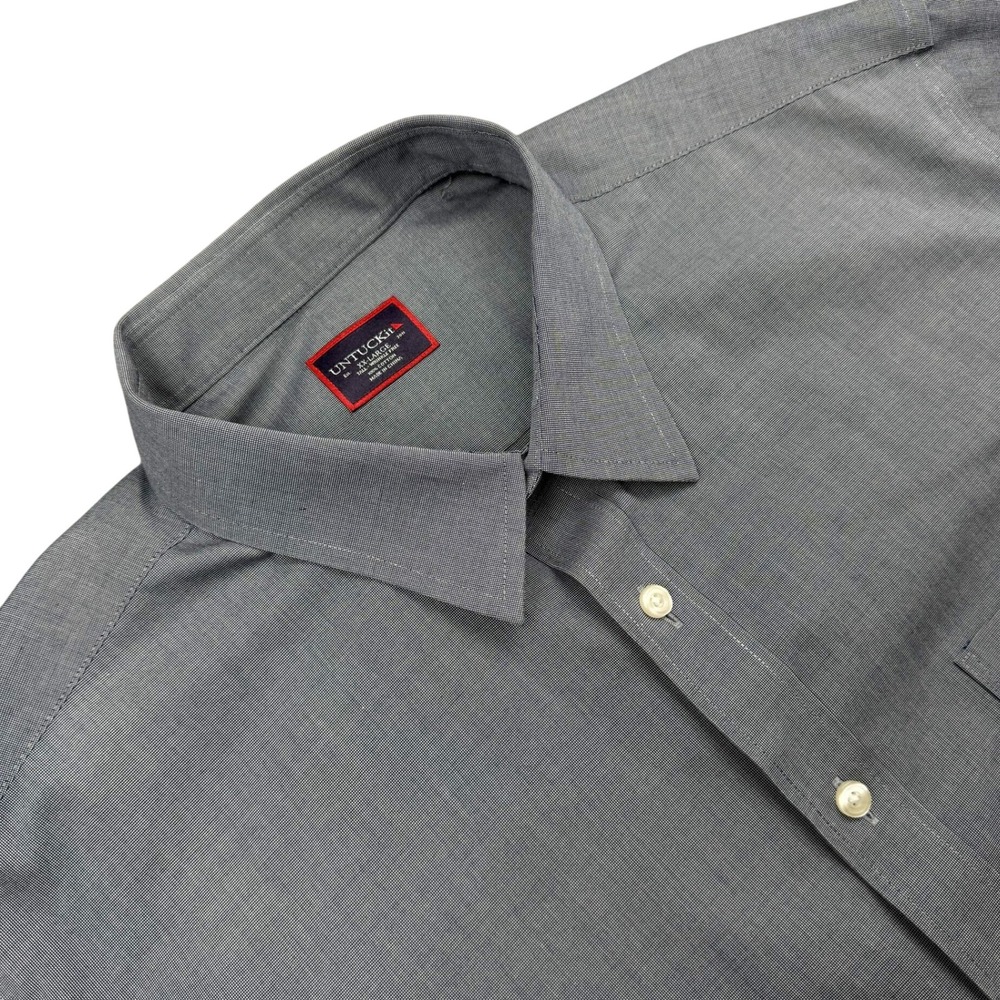 UNTUCKit Button Up Shirt Mens XXL Blue Petrus Wrinkle Free Short Sleeve